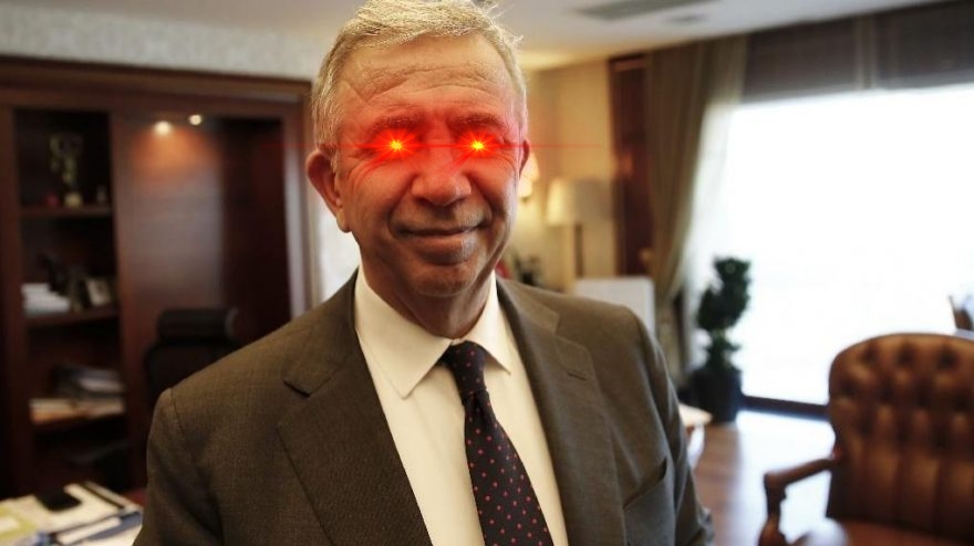 Mansur Yavaş Lazed Eyes Blank Meme Template