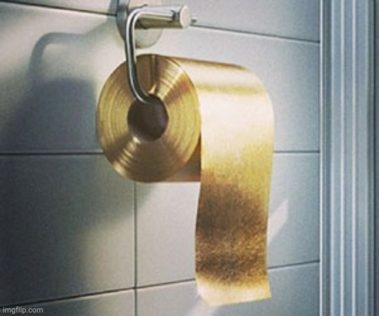 Gold Toilet Paper | image tagged in gold toilet paper | made w/ Imgflip meme maker
