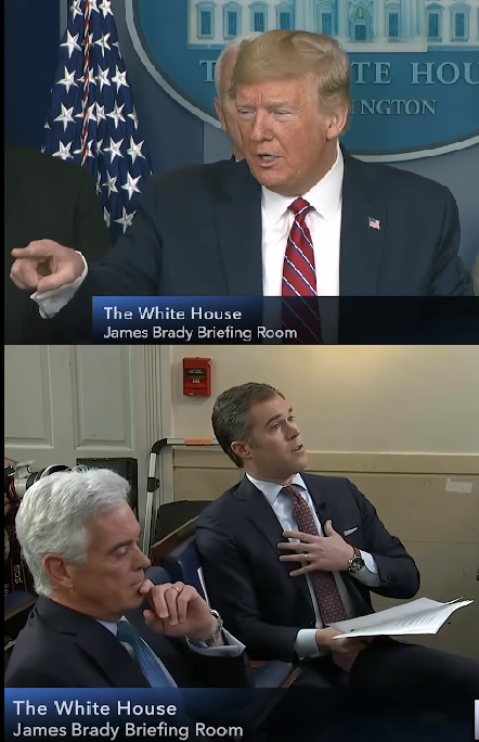 Trump accusing reporter Blank Meme Template