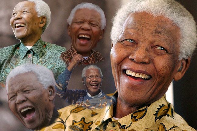 Mandela Laughing in Quarantine Blank Meme Template