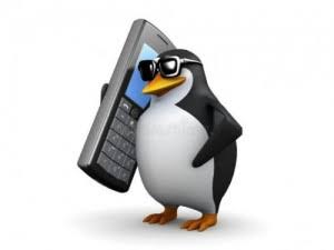 Penguin Phone Stock Blank Meme Template