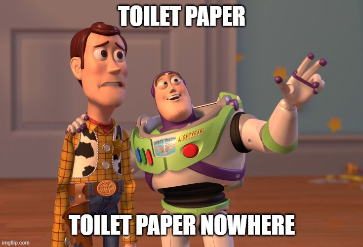 X, X Everywhere Meme | TOILET PAPER; TOILET PAPER NOWHERE | image tagged in memes,x x everywhere | made w/ Imgflip meme maker