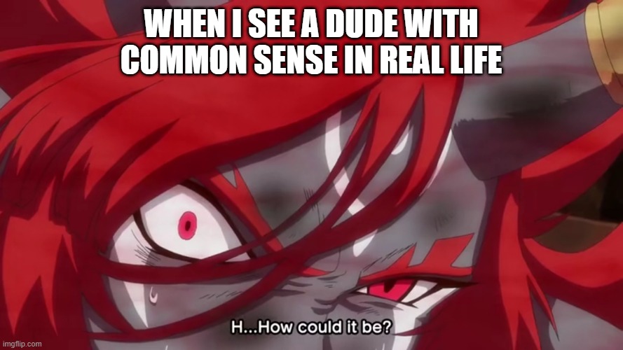 Shuten-disbelief | WHEN I SEE A DUDE WITH COMMON SENSE IN REAL LIFE | image tagged in shuten-disbelief | made w/ Imgflip meme maker