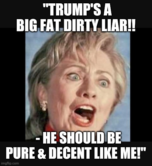 "TRUMP'S A BIG FAT DIRTY LIAR!! - HE SHOULD BE PURE & DECENT LIKE ME!" | made w/ Imgflip meme maker