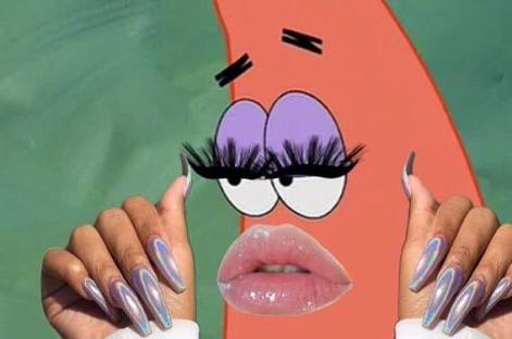 Patrick with lashes Blank Meme Template