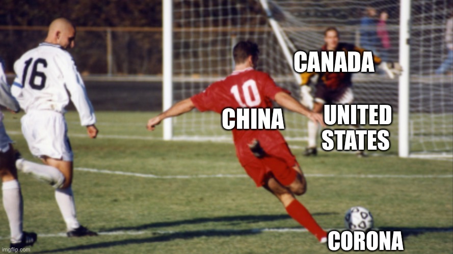 China | CANADA; UNITED STATES; CHINA; CORONA | image tagged in corona | made w/ Imgflip meme maker