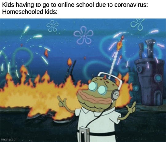 Kids having to go to online school due to coronavirus:




Homeschooled kids: | made w/ Imgflip meme maker