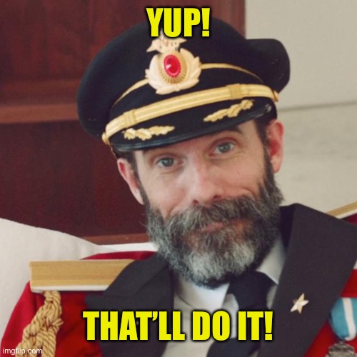 Captain Obvious | YUP! THAT’LL DO IT! | image tagged in captain obvious | made w/ Imgflip meme maker
