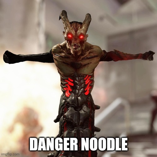 Death by Danger Noodle | DANGER NOODLE | image tagged in doom,snek,snake | made w/ Imgflip meme maker