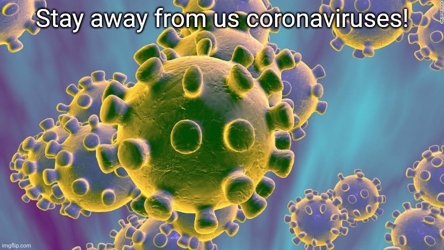 Coronavirus | Stay away from us coronaviruses! | image tagged in coronavirus | made w/ Imgflip meme maker