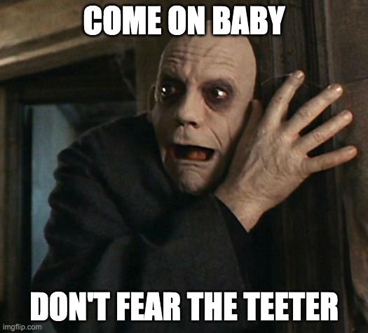 Fact Fear Fester | COME ON BABY; DON'T FEAR THE TEETER | image tagged in fact fear fester | made w/ Imgflip meme maker