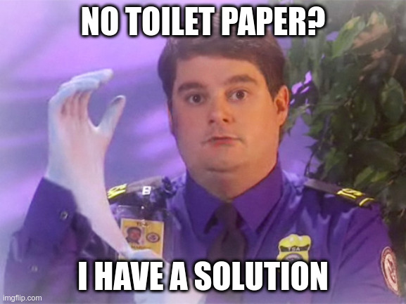 No T.P.? |  NO TOILET PAPER? I HAVE A SOLUTION | image tagged in memes,tsa douche,toilet paper | made w/ Imgflip meme maker
