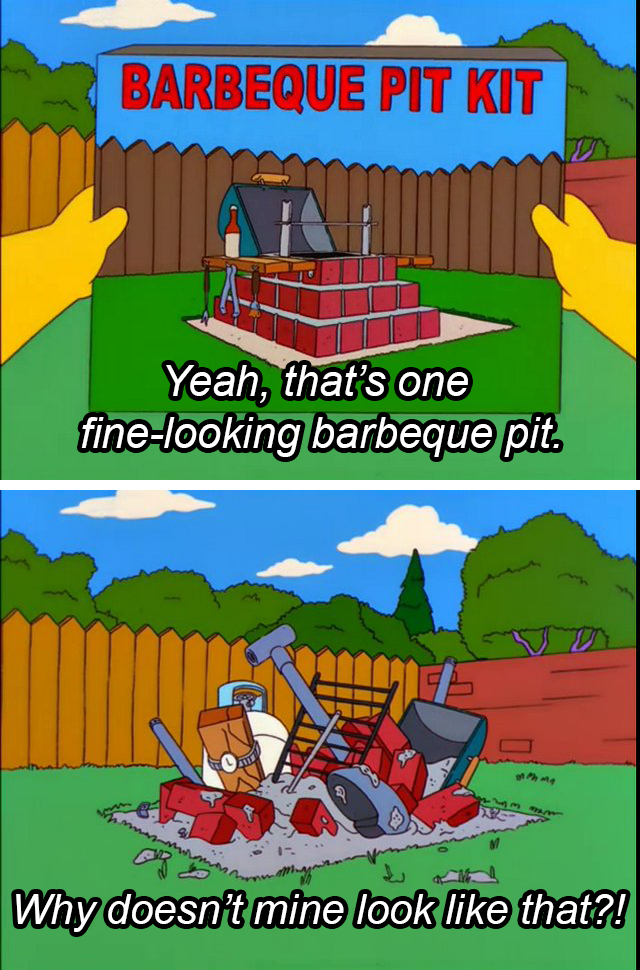 High Quality Simpsons Bbq Pit Blank Meme Template