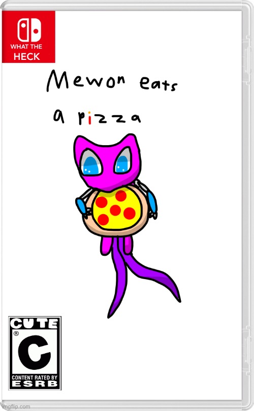mewon eats a pizza | made w/ Imgflip meme maker