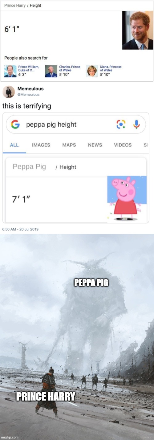 Peppa pig meme | PEPPA PIG; PRINCE HARRY | image tagged in memes,funny,lol,oh wow are you actually reading these tags | made w/ Imgflip meme maker