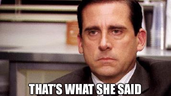 michael scott | THAT’S WHAT SHE SAID | image tagged in michael scott | made w/ Imgflip meme maker