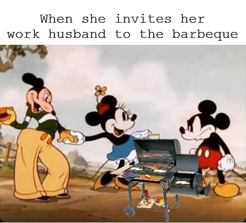 High Quality Work Boyfriend Barbeque Invite Blank Meme Template