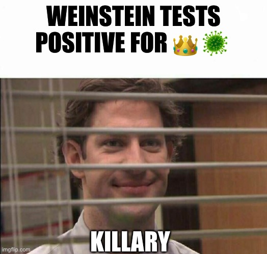 Office Window Meme | WEINSTEIN TESTS POSITIVE FOR 👑 🦠; KILLARY | image tagged in office window meme | made w/ Imgflip meme maker