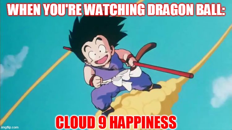 WHEN YOU'RE WATCHING DRAGON BALL:; CLOUD 9 HAPPINESS | image tagged in imgflip users | made w/ Imgflip meme maker