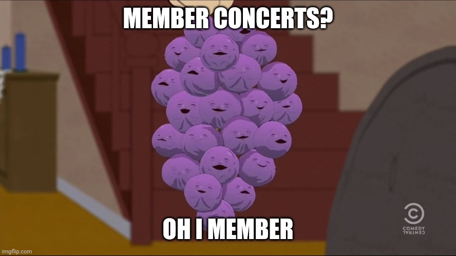 Member Berries Meme | MEMBER CONCERTS? OH I MEMBER | image tagged in memes,member berries | made w/ Imgflip meme maker