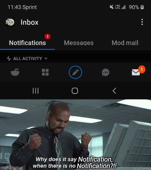 My Reddit lately: | Notification, Notification?!! | image tagged in memes,office space,paper jam,notifications,reddit | made w/ Imgflip meme maker