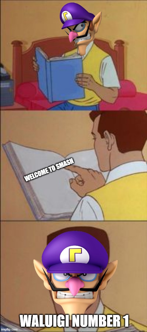 Peter parker reading a book  | WELCOME TO SMASH; WALUIGI NUMBER 1 | image tagged in peter parker reading a book | made w/ Imgflip meme maker