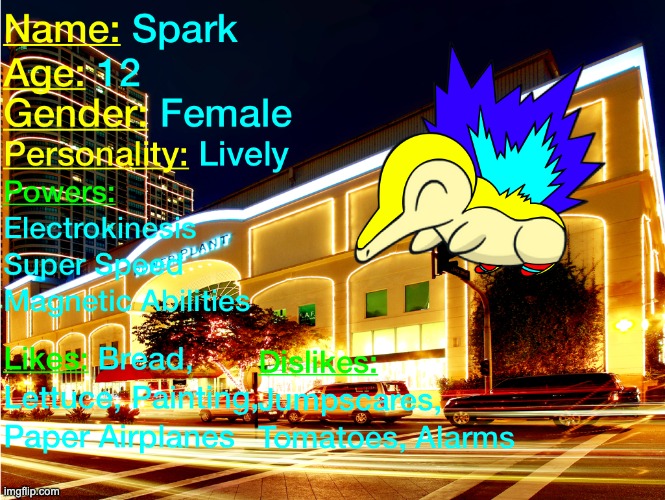 Spark's Bio! | made w/ Imgflip meme maker