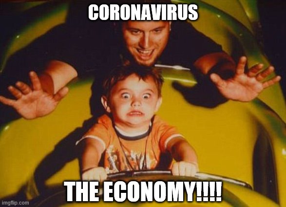 Roller Coaster | CORONAVIRUS; THE ECONOMY!!!! | image tagged in roller coaster | made w/ Imgflip meme maker