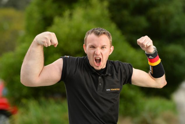 Arm Wrestler with One Big Arm Blank Meme Template