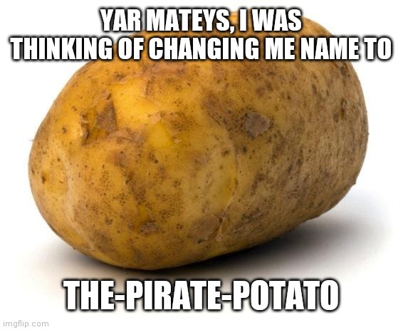 Here ye, here ye. | YAR MATEYS, I WAS THINKING OF CHANGING ME NAME TO; THE-PIRATE-POTATO | made w/ Imgflip meme maker