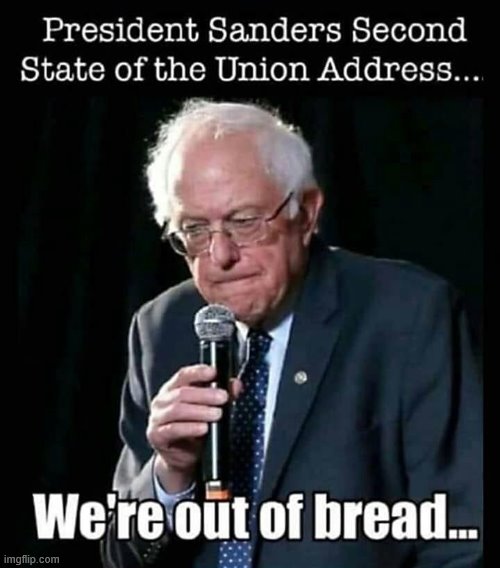 Just a running list of what we are out of. | image tagged in bernie sanders | made w/ Imgflip meme maker
