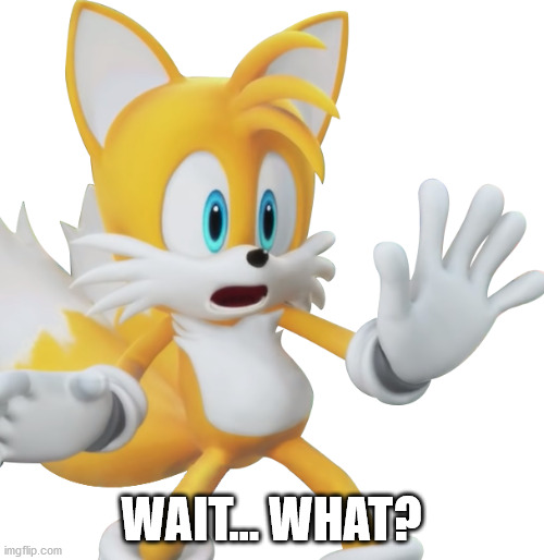 Shocked tails | WAIT... WHAT? | image tagged in shocked tails | made w/ Imgflip meme maker