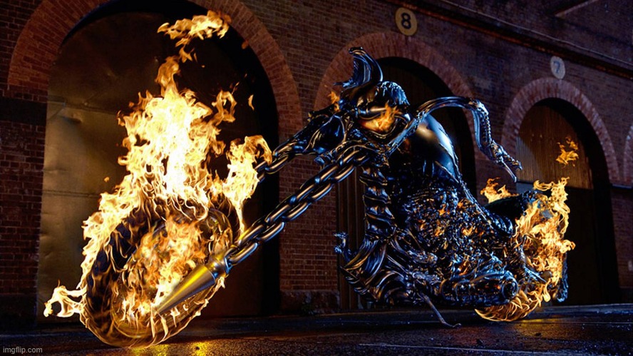 Ghost Rider's Motorcycle | image tagged in ghost rider's motorcycle | made w/ Imgflip meme maker