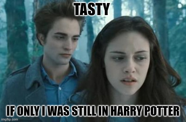Twilight | TASTY; IF ONLY I WAS STILL IN HARRY POTTER | image tagged in twilight | made w/ Imgflip meme maker