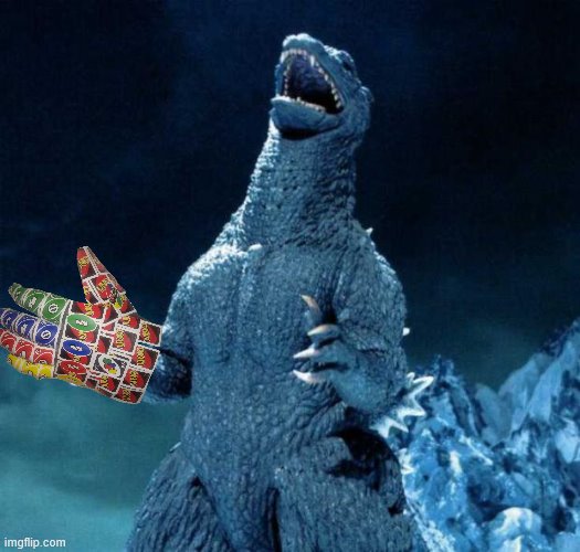 Laughing Godzilla | image tagged in laughing godzilla | made w/ Imgflip meme maker