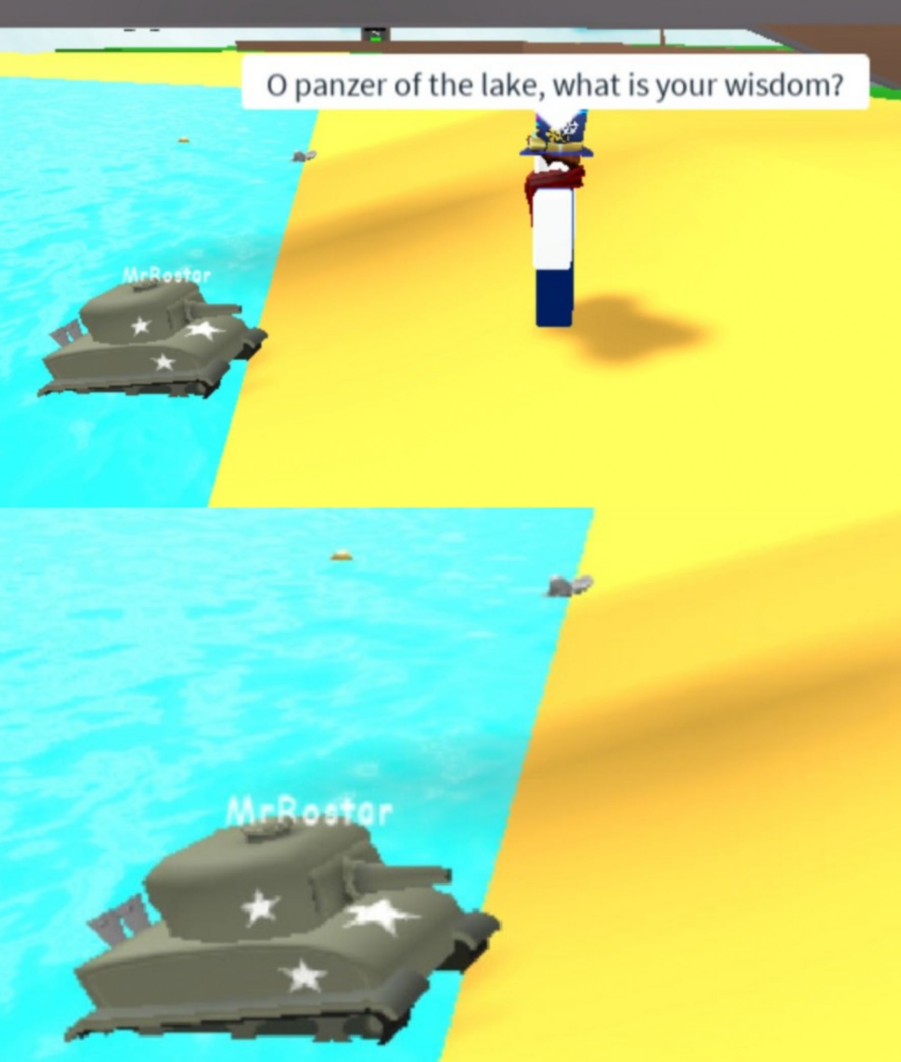 Panzer of the lake (BUT IN ROBLOX) Blank Meme Template