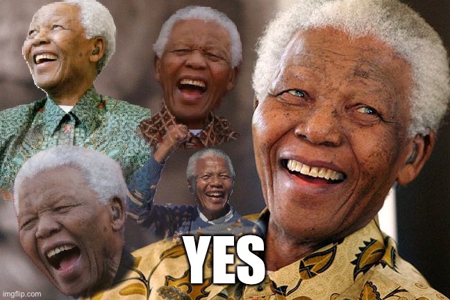 Mandela Laughing in Quarantine | YES | image tagged in mandela laughing in quarantine | made w/ Imgflip meme maker