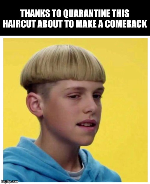 Bowl cut? | THANKS TO QUARANTINE THIS HAIRCUT ABOUT TO MAKE A COMEBACK | image tagged in coronavirus,quarantine | made w/ Imgflip meme maker