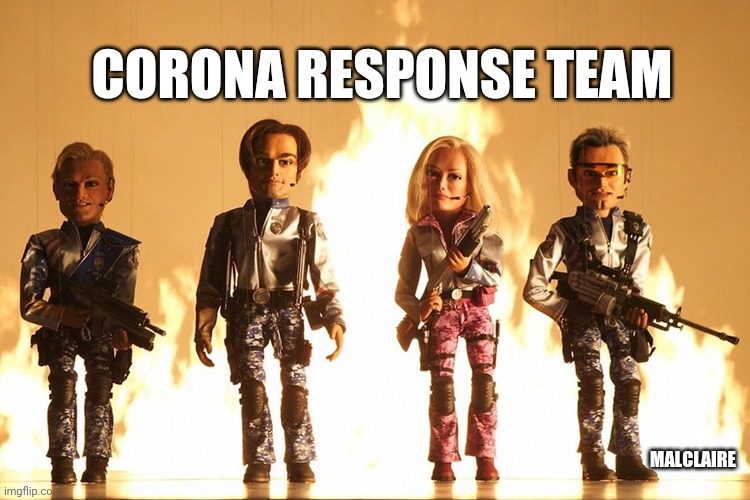 CORONA RESPONSE TEAM; MALCLAIRE | image tagged in coronavirus,america,italy,trump,guns,fire | made w/ Imgflip meme maker