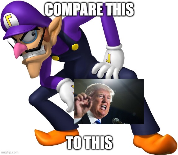 Waluigi | COMPARE THIS; TO THIS | image tagged in waluigi | made w/ Imgflip meme maker