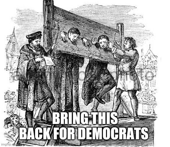 Perfect for Chuck and Nancy. |  BRING THIS BACK FOR DEMOCRATS | image tagged in democrats,public,punishment,chuck schumer,nancy pelosi,adam schiff | made w/ Imgflip meme maker