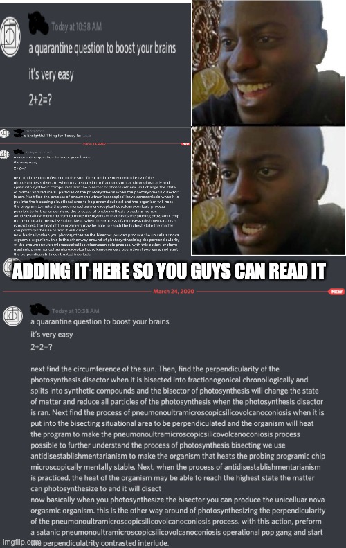ADDING IT HERE SO YOU GUYS CAN READ IT | image tagged in happy and sad black guy | made w/ Imgflip meme maker