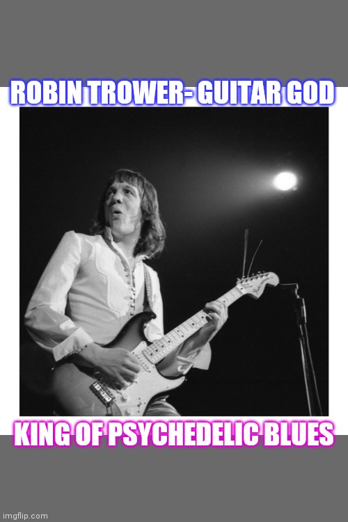TWICE REMOVED FROM YESTERDAY | ROBIN TROWER- GUITAR GOD; KING OF PSYCHEDELIC BLUES | image tagged in expanding brain,psychedelic,heaviest objects in the universe,blues clues | made w/ Imgflip meme maker