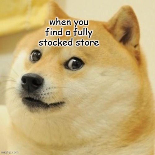 Doge | when you find a fully stocked store | image tagged in memes,doge | made w/ Imgflip meme maker