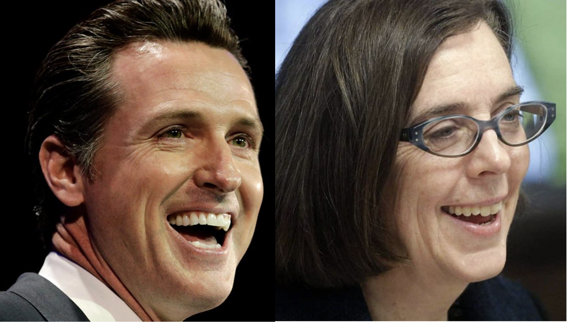 High Quality Gavin Newsom & Kate Brown Blank Meme Template