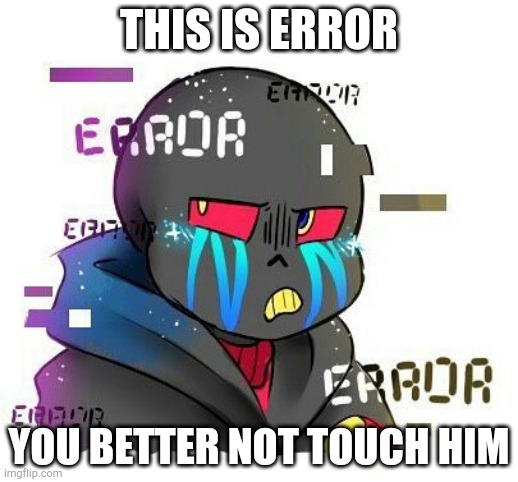 Error Sans | THIS IS ERROR; YOU BETTER NOT TOUCH HIM | image tagged in error sans | made w/ Imgflip meme maker