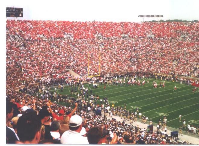 High Quality Sea of Red at Notre Dame Stadium Blank Meme Template