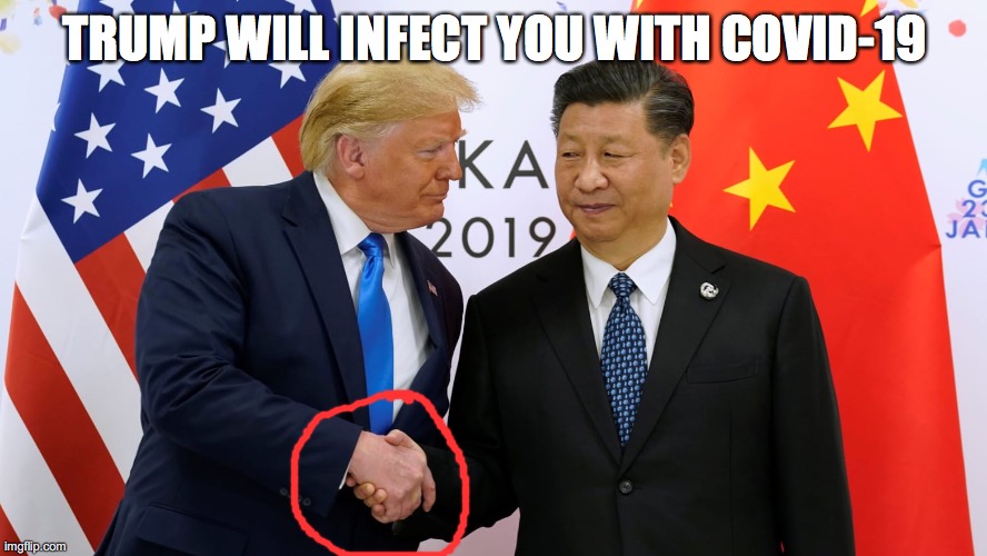 Trump | TRUMP WILL INFECT YOU WITH COVID-19 | image tagged in trump | made w/ Imgflip meme maker