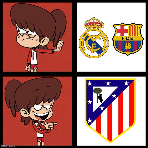 Lynn doesn't support Barcelona or Real Madrid, she thinks they have plastic fans! | image tagged in memes,the loud house,funny,barcelona,spain,real madrid | made w/ Imgflip meme maker