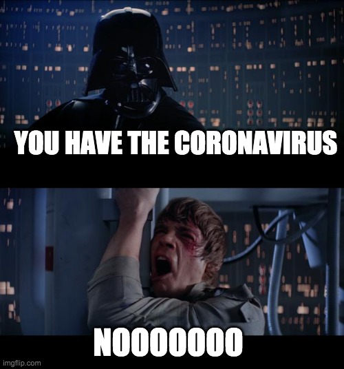Star Wars No | YOU HAVE THE CORONAVIRUS; NOOOOOOO | image tagged in memes,star wars no | made w/ Imgflip meme maker